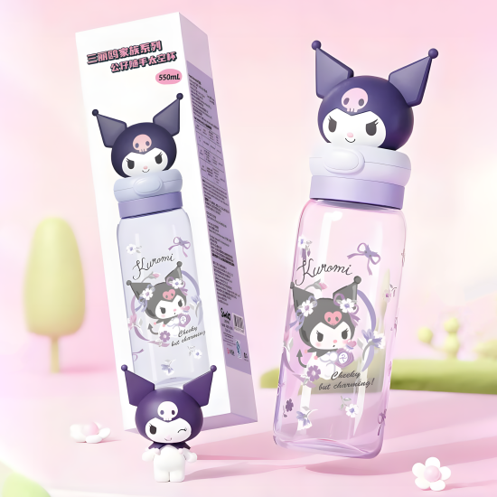 Kuromi Plastic Water Bottle 550 ml